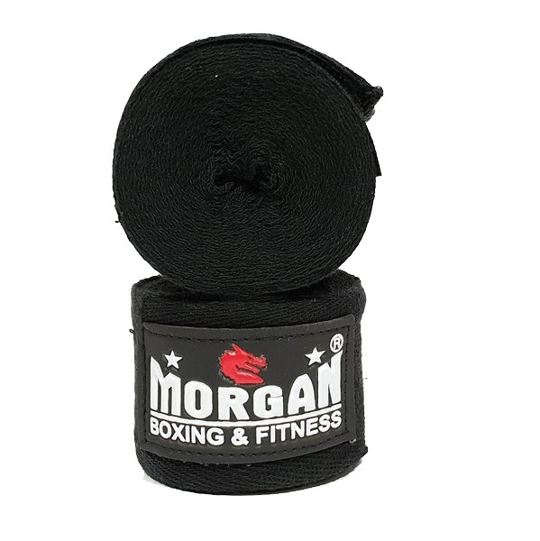 Pair Combat Cotton Hand Wraps 4mtrs - Boxing MMA Muay Thai Morgan Sports 