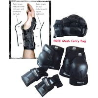 ADRENALIN Skate Protection 6 Piece Set ELBOW, KNEE PADS, WRIST-BRACE GUARDS