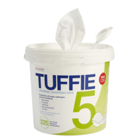 Tuffie 5 Hospital Grade Disinfectant Wipes - Tub/225 universal sanitizing 