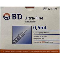 BD Ultra-Fine Insulin Syringe 0.5mL 29G x 12.7mm - Box/100  326769