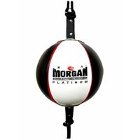 Morgan 8Inch Platinum Leather Floor To Ceiling Ball + Adjustable Straps 