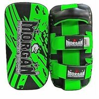 Morgan Bkk Ready Curved Thai Pads (Pair)[Fluro Green]