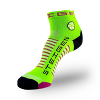 STEIGEN Fluro Green Running & Cycling Socks 1/4 Length