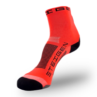 STEIGEN Fluro Red Running & Cycling Socks 1/2 Length