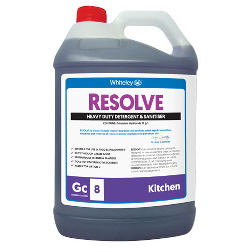 Whiteley Resolve 5lt - Heavy duty detergent and sanitiser