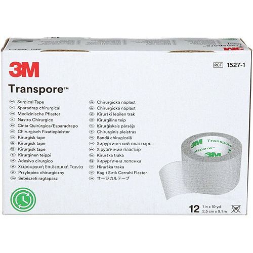 3M Transpore Surgical Tape 25mm x 9.1m Box/12  1527-1