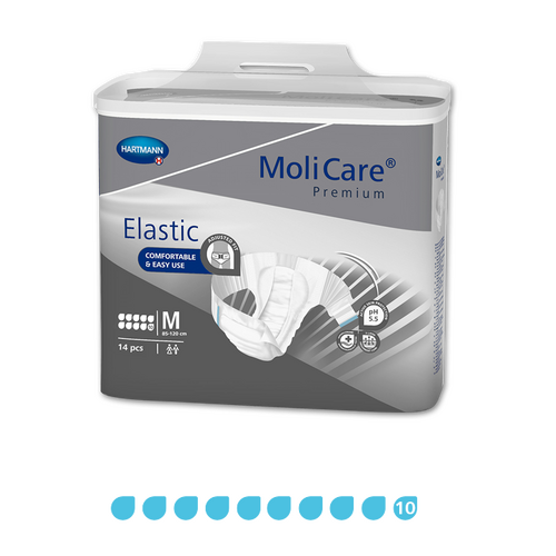 Molicare Premium Elastic - 10 Drops Slip Pad [Size: Medium 14 Pack]