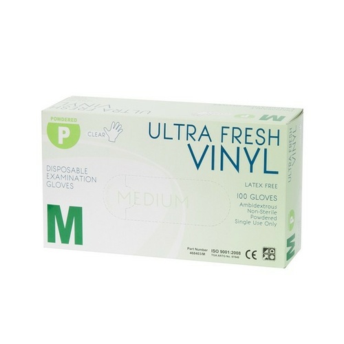 Ultrafresh Clear Vinyl Powedered Gloves [Size: Small]