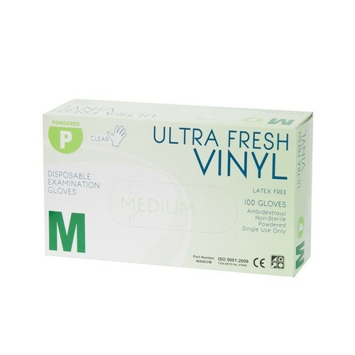 Ultrafresh Clear Vinyl Powedered Gloves [Size: Large]