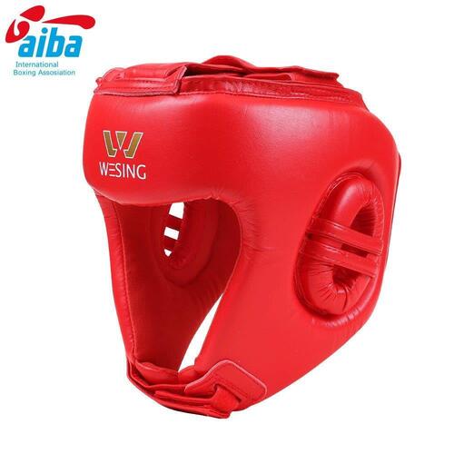 Wesing Aiba Approved Leather  Head Guard[Small Red]