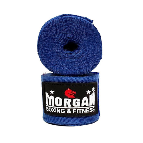 Morgan Cotton Boxing Hand Wraps 180Inch - 4M Long (Pair)[Blue]