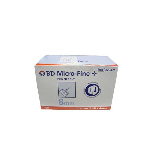 BD Micro-Fine Insulin Pen Needles 31G (0.25mm) x 8mm - Box/100   320471
