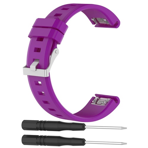22mm Quick Release Silicone Watch Band For Garmin [Colour: Purple]