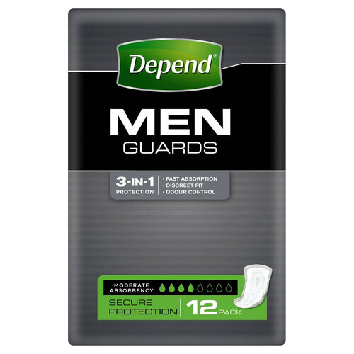 Depend Guards For Men Moderate Absorbency 12 Pack   19068