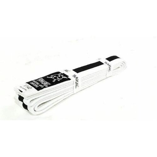 Yamasaki White Martial Arts Belts (With Coloured Stripe)[Black 2]