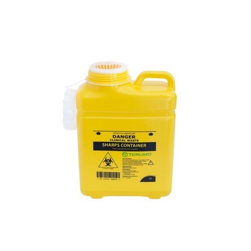 One Piece Sharps Container With Screw Lid 8L