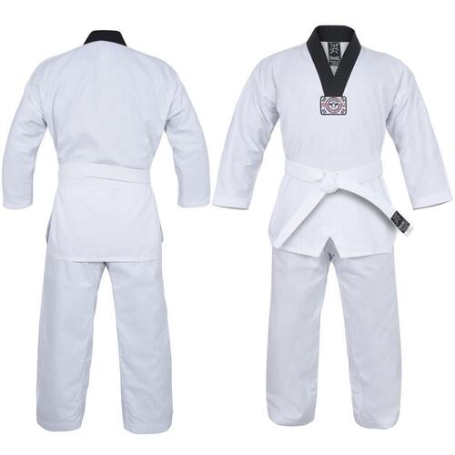 Yamasaki V2 Ribbed Taekwondo Uniform - Black V Neck 8Oz  [0000]