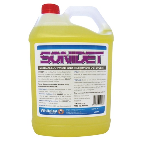 Whiteley SONIDET Medical Equipment & Instrument Detergent 5 Litre
